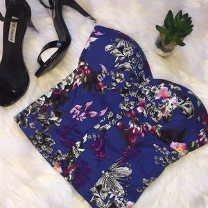 Floral Print Bebe Crop Top
